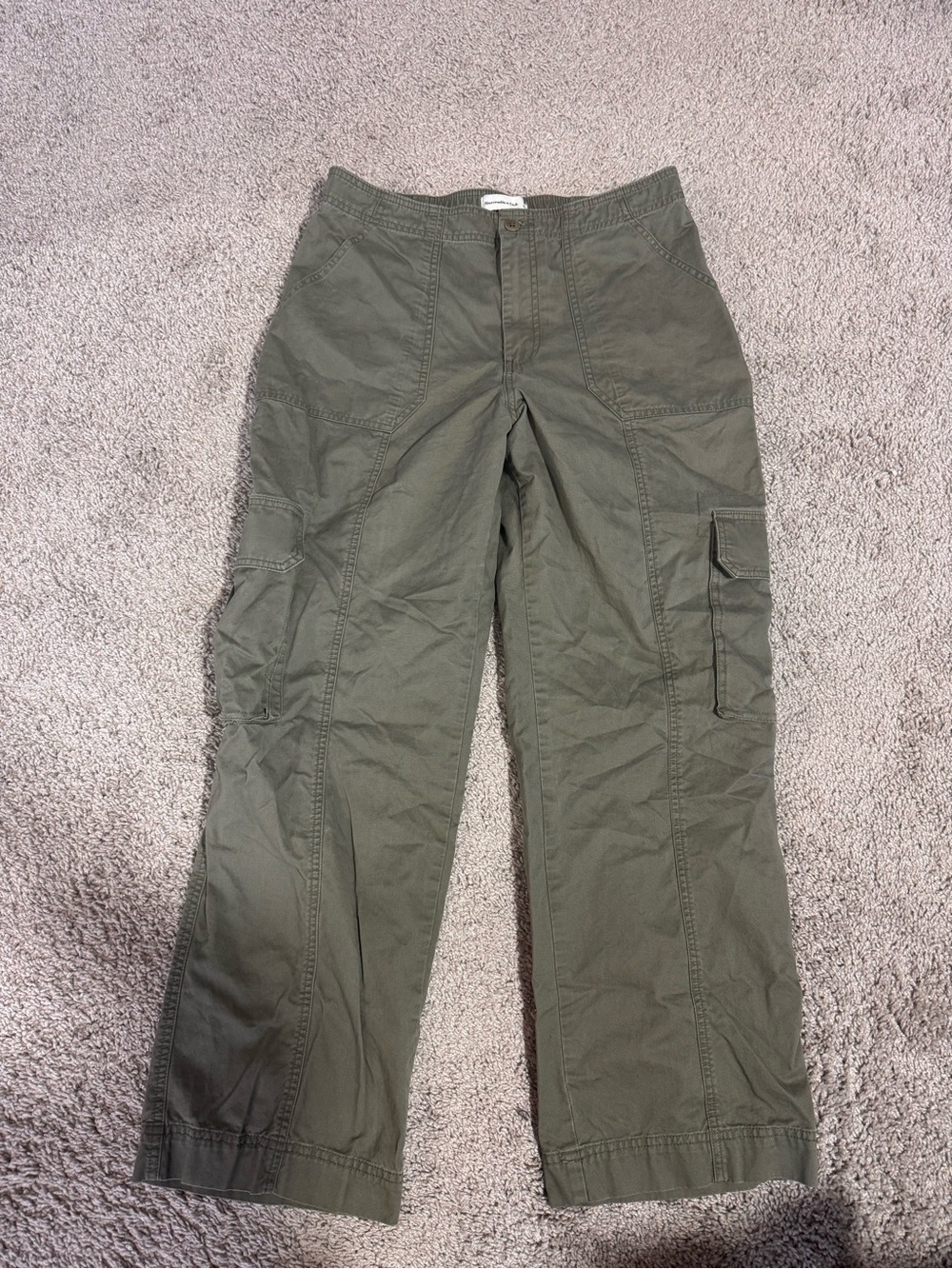 Abercrombie & Fitch Olive Green Boot-Cut Cargo Pants
